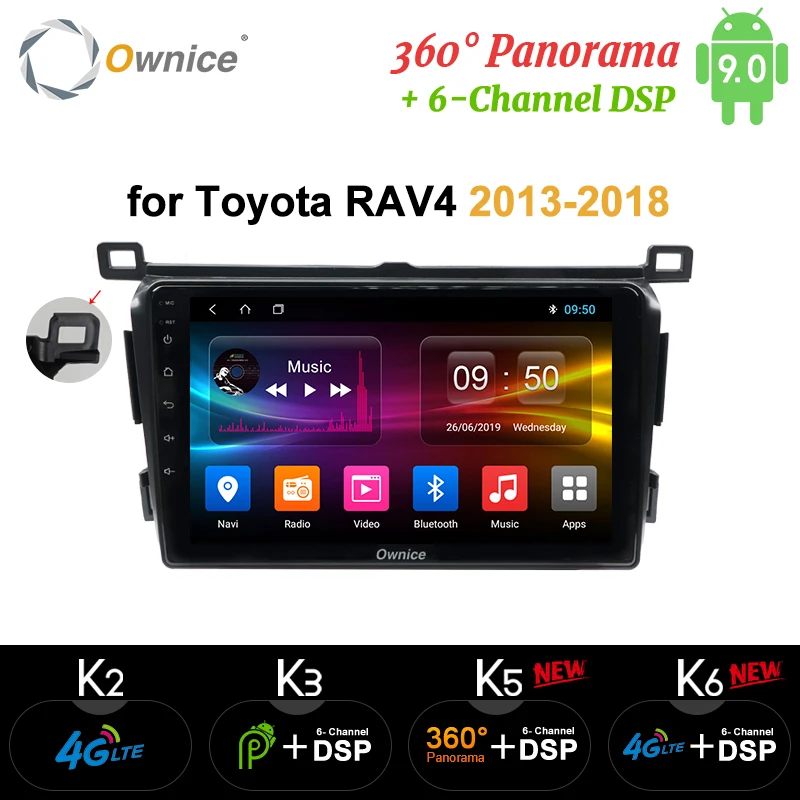 Ownice k3 k5 k6 4G+ 64G DSP 2 Din Android 9,0 автомобильный dvd плеер gps для Toyota RAV4 для Toyota Previa Rav 4 2013 4G автомобильный радиоприемник