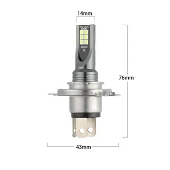 

Parts LED Headlights Car Auto 2Pcs H4 Xenon Blue 8000K 360 Degree Lamp