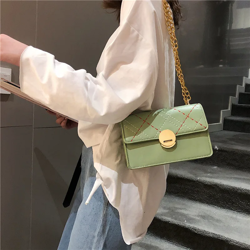 

New Arrival Bag 2019 Spring And Summer New Style Retro Simple WOMEN'S Bag CHIC Chain Shoulder Square Sling Bag Trendy Bag