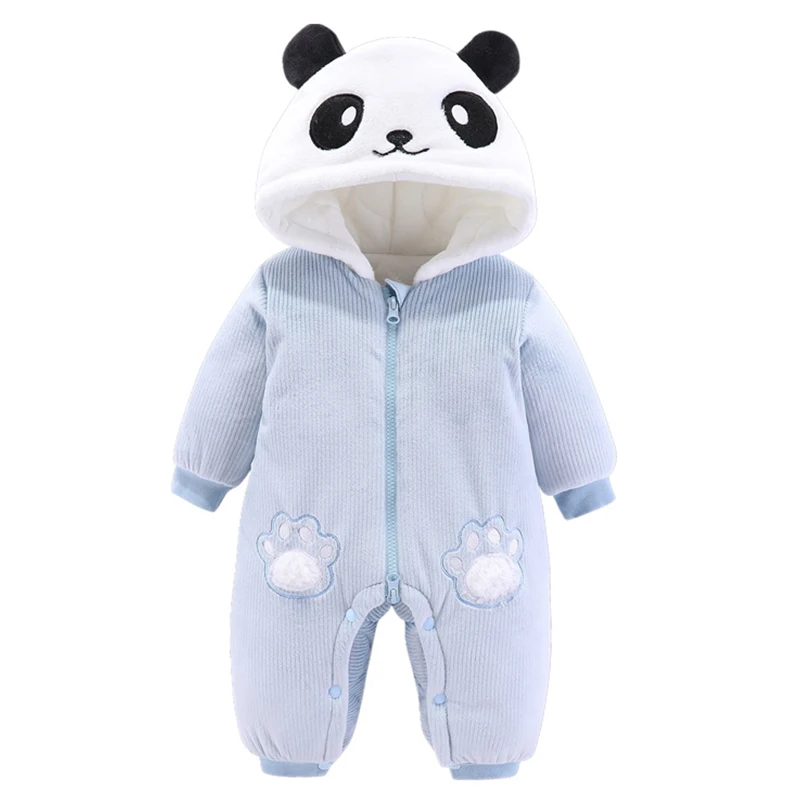 Winter Warm Newborn Infant Baby Girls Boys Flannel Plush Panda Romper Jumpsuit O 
