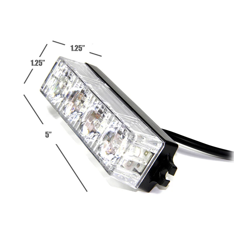 4LED желтый и белый Водонепроницаемый аварийный стробоскопический боковой габаритный светильник