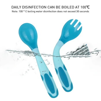 

Infant Baby Food Utensils Dispensing Spoon BPA Free Training Soft Baby Food Dispensing Bend Design Spoons Milk Bottle Tableware