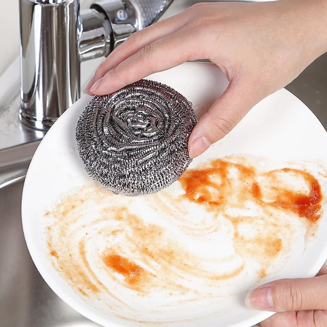 Stainless Steel Scrubber Metal Sponge Sink Scourer Useful Things Kitchen  Accessories For Home Pan Pot Cleaning Tools Gadgets - AliExpress