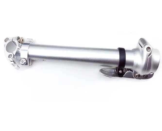 412 Folding Bike Bilateral Telescopic Adjustment Stem Double Section Double Direction Stems Electric Folding Bicycle Parts Sp8 - Цвет: Silver