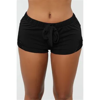 

Women's Shorts Summer Sexy Low Waist Running Fitness Shorts Lace Up Gym sweat-absorbent quick-drying Shorts