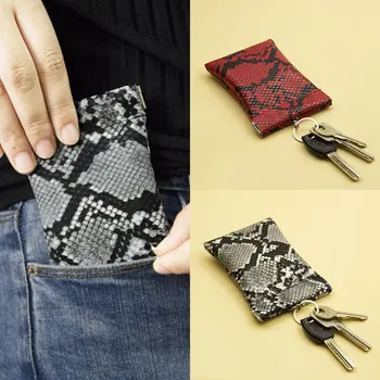 

Mini Coin Purse Women 2020 Fashion Snake Pattern Wallet Vintage PU Leather Key Case Quality Coin Bag Portable Card Storage Bag