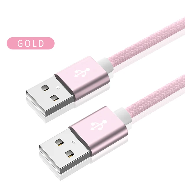 Kebiss Weave USB to USB Extension Cable Type A Male to Male USB Extender for Radiator Hard Disk Webcom Camera USB Cable Extens Pink