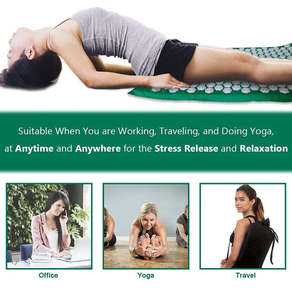 Acupressure Mat Spike Yoga Massage Mat Cushion Pillow Set Kuznetsov's applicator Needles Sensi accupressure Pranamat KoKossi yoga mat