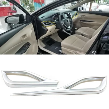 

LHD For Toyota Vios Yaris 2019 2020 Car Styling Interior Matte Dash Side Air Outlet Vent Frame Cover Trim 2pcs