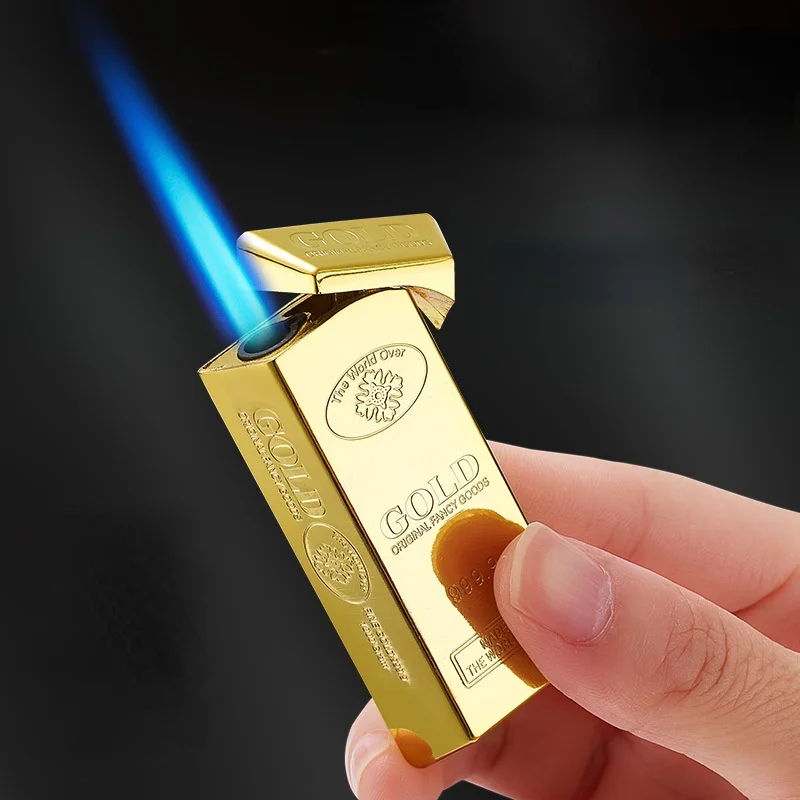 Creative Gold Brick Appearance Straight Into The Gold Bar Cool Atmosphere Gift Windproof Lighter Smoking Accessories for Weed