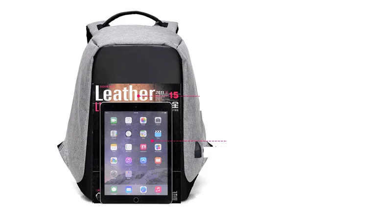 Рюкзак для ноутбука с защитой от кражи USB, водонепроницаемый для мужчин, бизнес рюкзак большой емкости, Мужская школьная сумка для компьютера, дорожная сумка