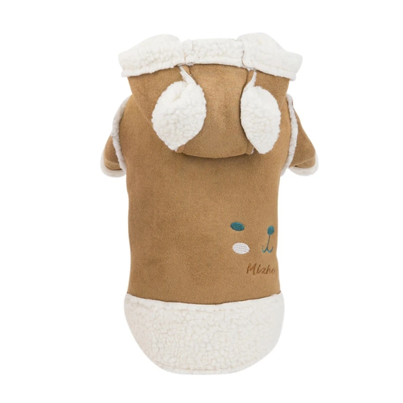 Зимняя одежда для собак, теплое мотоциклетное пальто для питомцев, французская одежда для бульдога чихуахуа, толстовки для щенков и кошек, флисовые куртки с милым медвежонком