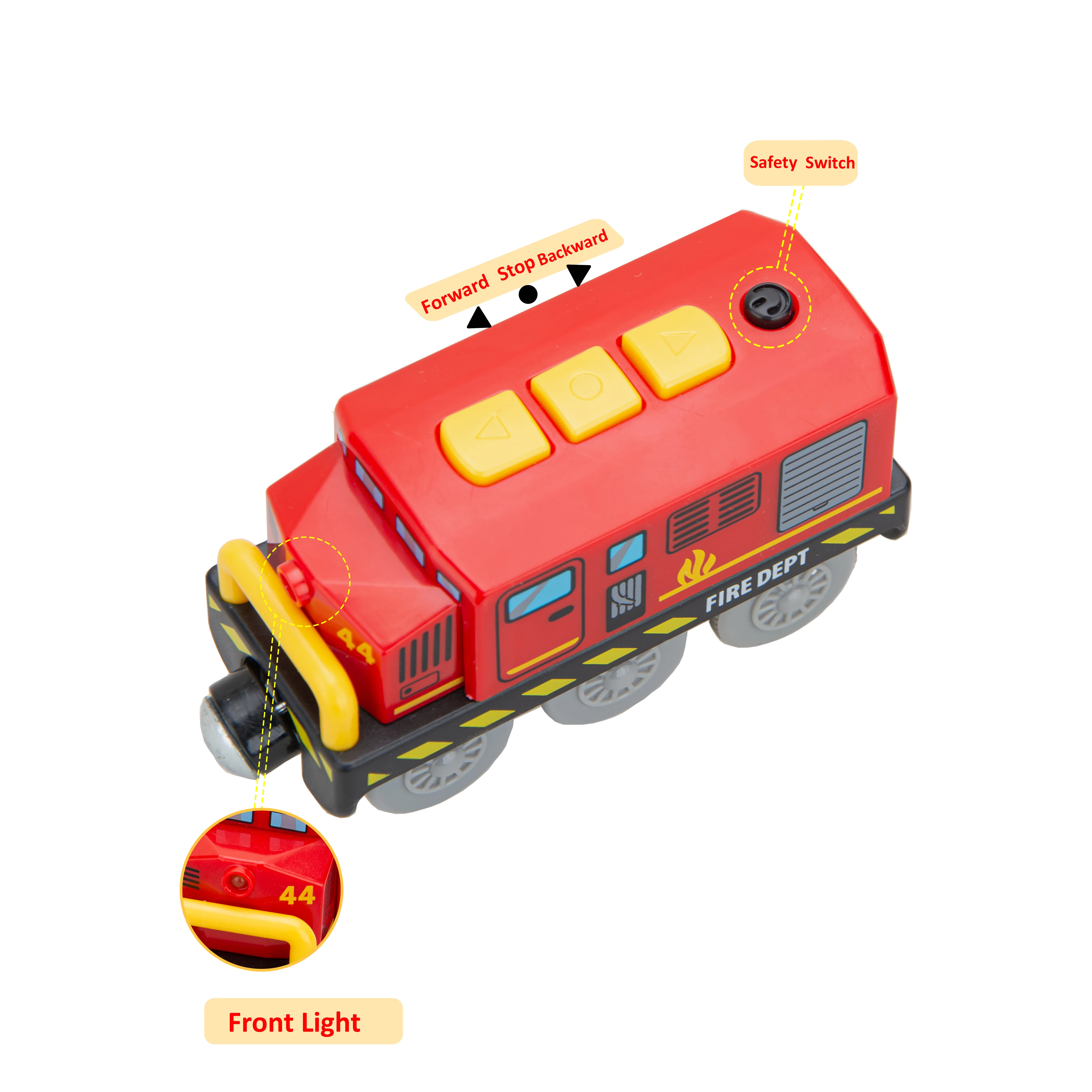 Firefighting Electric Train Toys Set Train Diecast Slot Toy Fit for Standard Wooden Train Track Railway