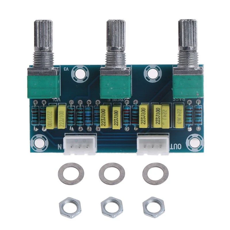 

HIFI Amplifier Passive Tone Board Treble Bass Volume Control Preamp Board 2.1CH Adjustable Item: Total Volume Tweeter