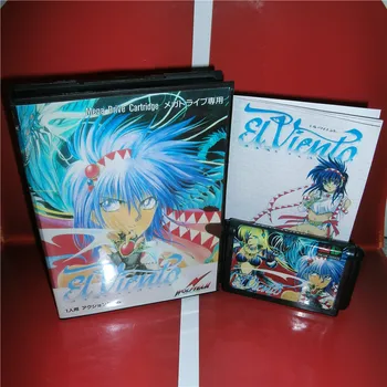

MD games card - EL Viento Japan Cover with Box and Manual for MD MegaDrive Genesis Video Game Console 16 bit MD card