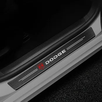 

4Pcs Carbon Fiber Car Door Sill Scuff Anti Scratch Sticker For Dodge caliber ram 1500 caravan charger grand caravan journey