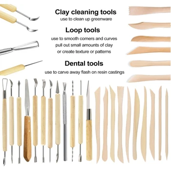 

57PCS Ceramic Clay Tools Set with Plastic Case Modeling Pottery Sculpting Tools Kits for Beginners Professionals Kids