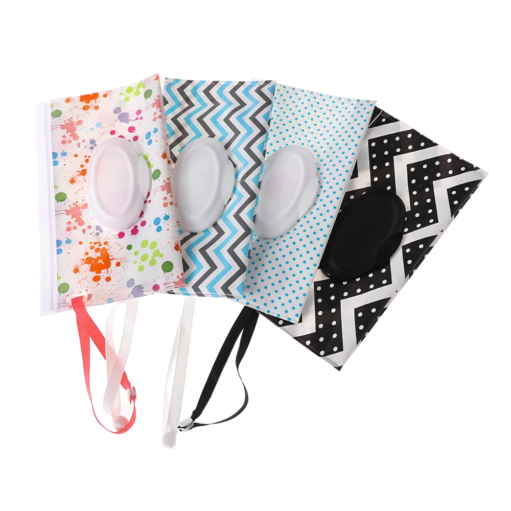 1PC Eco-Friendly Wet Wipes Bag Baby Wipes Box Wet Wipe Box Cleaning Wipes Ziplock Bag Clamshell Snap Strap Wipe Container Case 3