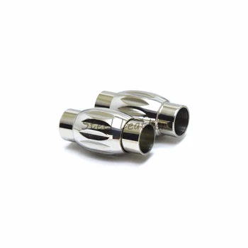 

20pcs/lot Hole: 6mm Jewelry Finding Stainless Steel Clasp Tube Clasp Connector For DIY Leather Cord Bracelet Necklace Making