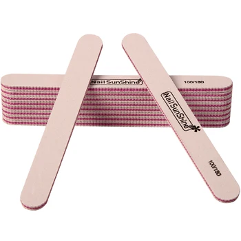 

CYSHMILY10PCS/Set 100/180 Nail File Washable Professional Manicure Gel Polish Nail Files Double-sided Nail Buffer Nail Art Tools