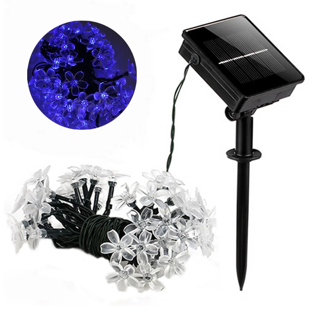 

7m 50heads Garden Light String Bright Fairy Pendant Tree Hanging Party Home Decor Christmas Led Solar Powered Sakura Outdoor