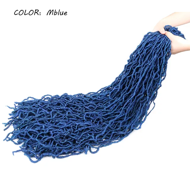 Mtmei Hair Faux Locs Crochet Hair Natural Curly Dreadlocks Hair Black Dark Brown Soft Locs Crochet Braids 18