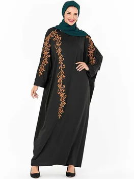 

Abaya Dress Women Batwing Sleeve Muslim Clothing Embroidery Slam Kaftan Long Robes Fashion Maxi Islamic Ankle Length Dresses