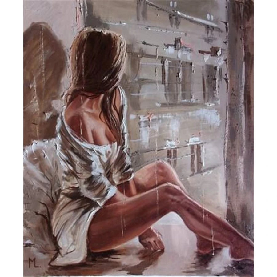 AMTMBS сексуальная красота искусственная живопись по номерам DIY для взрослых