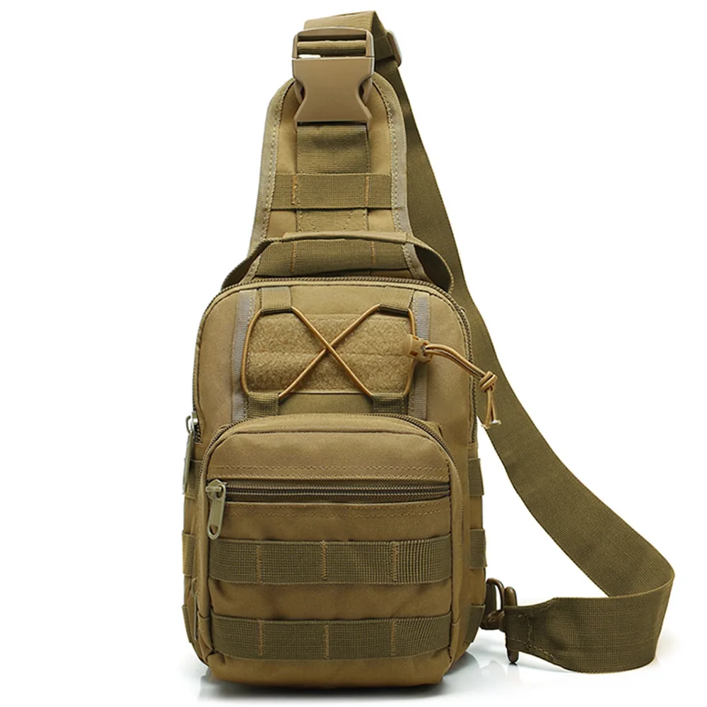 Открытый мужской армейский нагрудный мешок слинг плеча Спортивная Сумка тактический рюкзак сумки через плечо для альпинизма туризма - Цвет: khaki