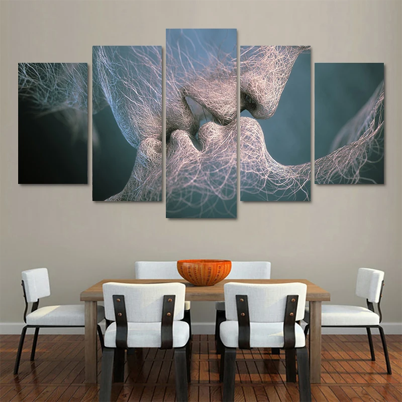 CSDECOR 5 Pieces Artwork Canvases Paintings 200X100 Cm Wall Decor Art Canvas Picture Artwork Living Room Prints Poster Paintings 5 Panel Canvas Modern Artwork Posters 