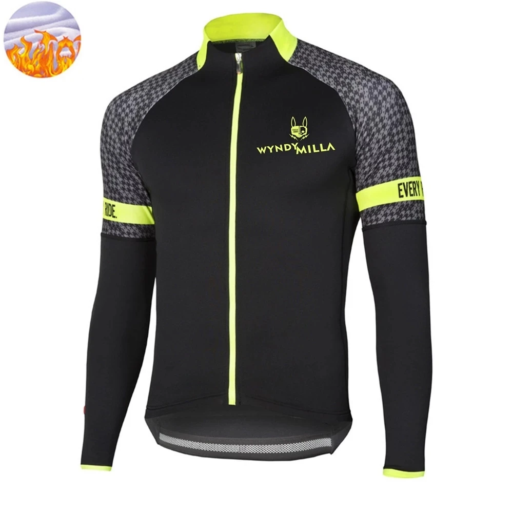 Men's Winter Thermal Fleece Jersey Cycling Jacket Long Sleeve Multifunction Jacket Bike Ropa Ciclismo Coat Top Wyndymilla