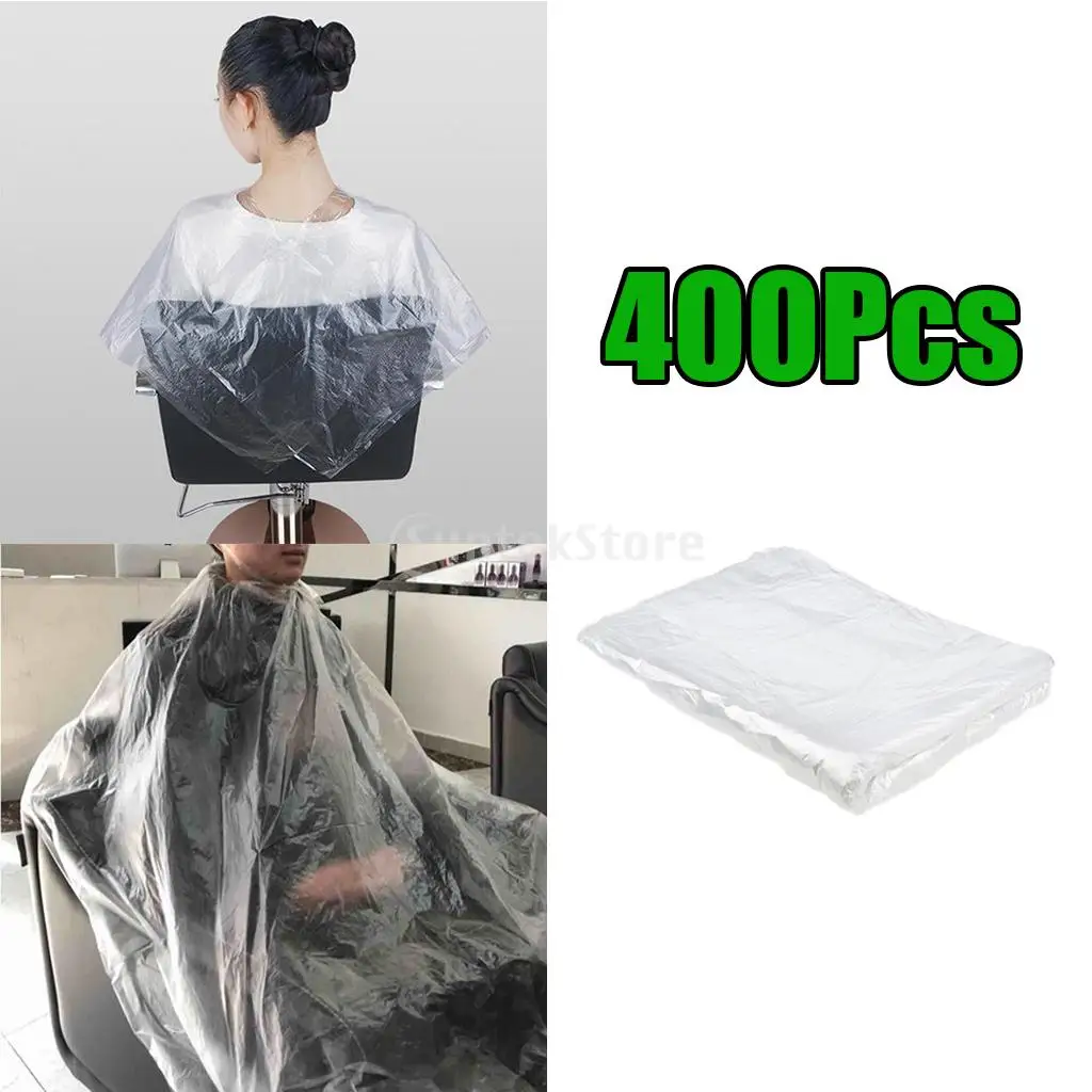 400x Large Disposable Hair Cutting Cape Gowns Barber Capes Apron Clear