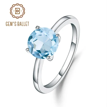 

Gem's Ballet 2.57Ct Natural Sky Blue Topaz 925 Sterling Silver Gemstone Solitaire Wedding Engagement Ring For Women Fine Jewelry
