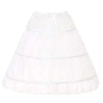 

Flower Girls 3 Hoops Petticoat Adjustable Drawstring Waist Crinoline Skirt Princess Ball Gown Wedding Dress Ruffles Underskirt