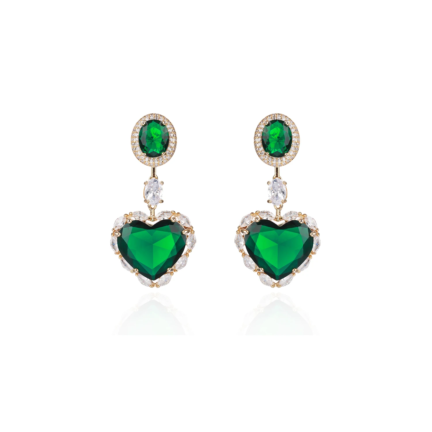 Lovely Heart CZ Earrings for Wedding Bride Crystals Dangle Earring for Women,Popular Jewelry Accessories CE11619