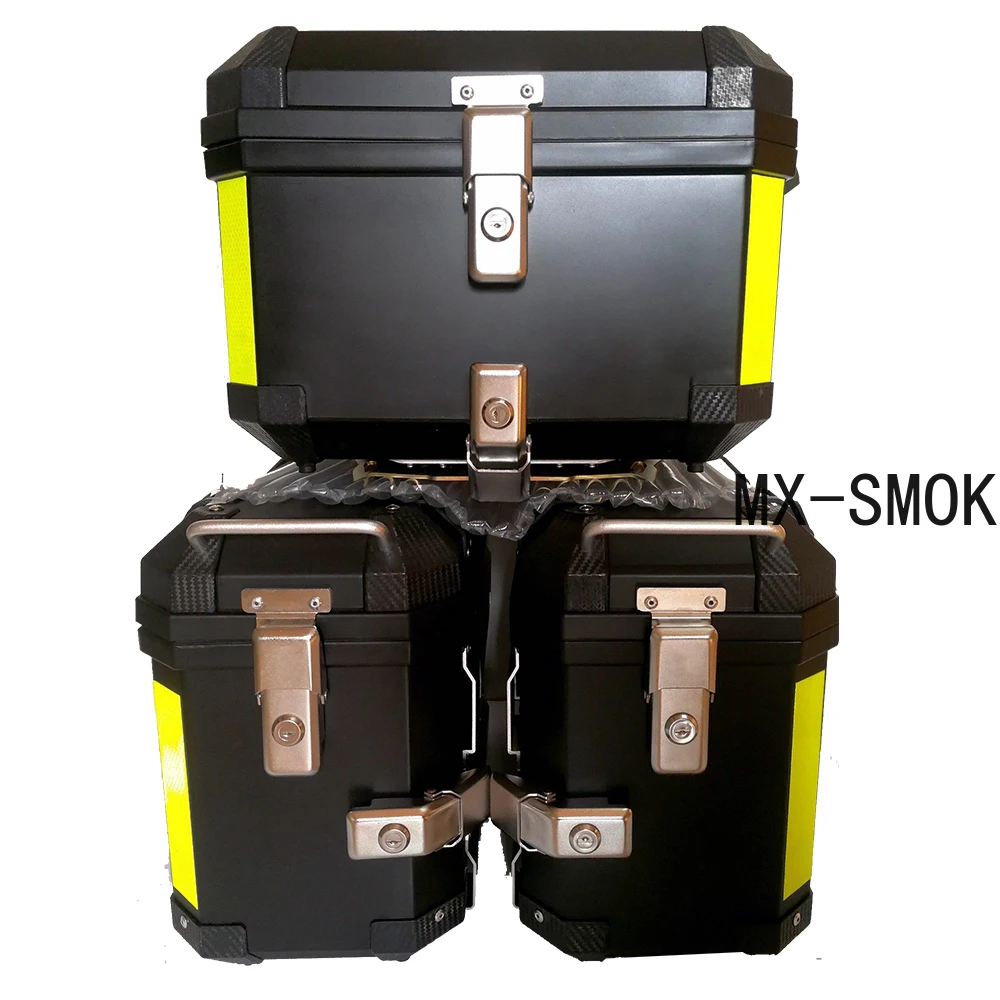 30L 38L Universal Silver Black Motorcycle Left Right Side Box Side Case Saddle Bag Luggage Pannier Cargo for Touring Motor Bike