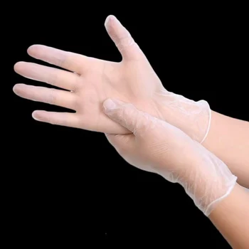 

100pcs Disposable Gloves PVC Gloves Food Grade Oil Resistant Antistatic Food Factory Laboratory Transparent Disposable Gloves