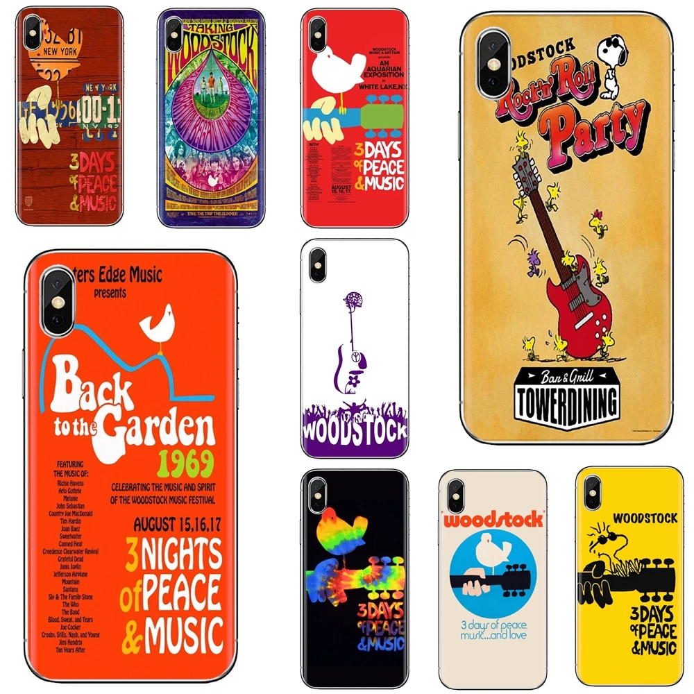 Музыкальный плакат Woodstock Rock Festival для iPhone 11 Pro 4 4S 5 5S SE 5C 6 6S 7 8X10 XR XS Plus Max iPod Touch