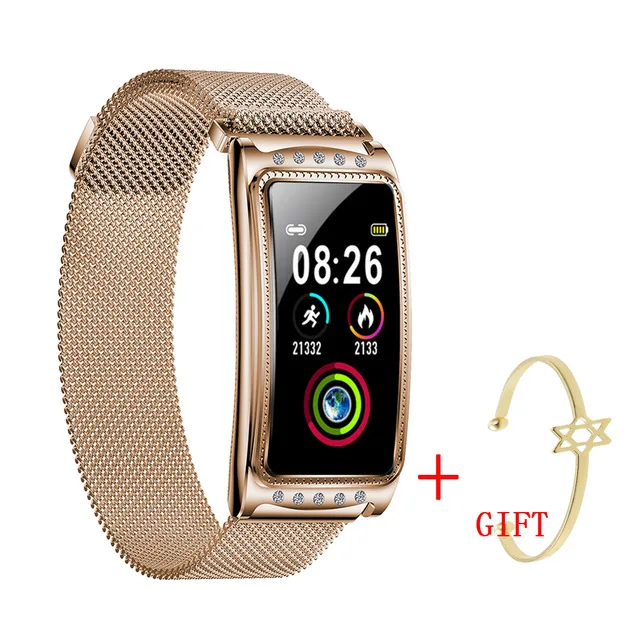 UGUMO Women Smart Watch For Android IOS Heart Rate Measuring Blood Pressure Monitor Women's Bracelet Waterproof Fitness Bracelet 