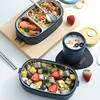 Многослойная коробка bento в японском стиле портативная уличная термо-Ланч-бокс из нержавеющей стали 304 для детей с отсеком коробки для пищи ► Фото 2/6