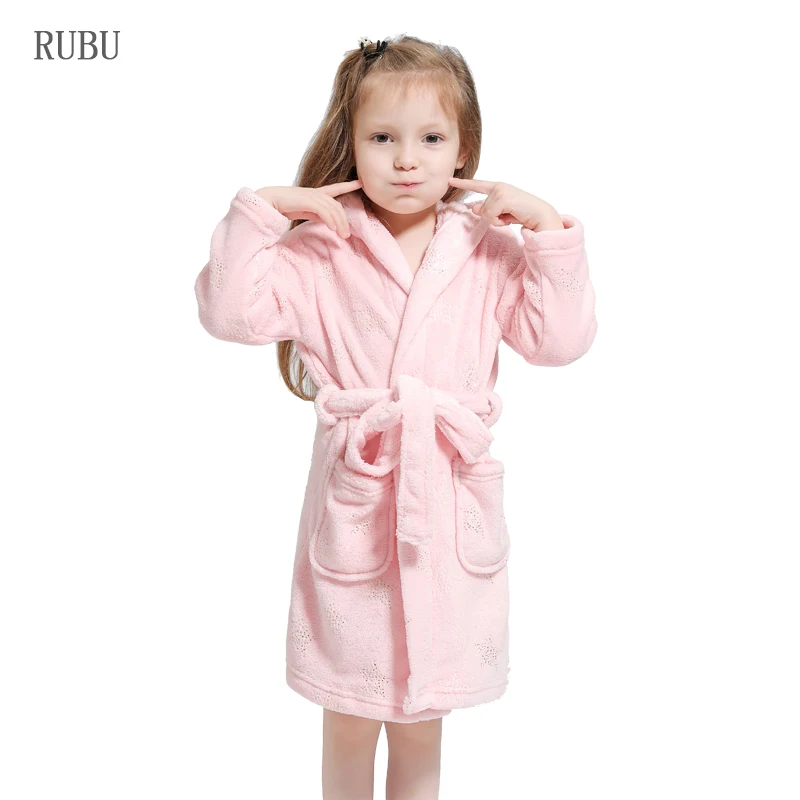 Kigurumi Unicorn Kids Bathrobe Flannel Child Boy Girl Bath Robe Sleepwear Winter Bathrobes Baby Animal Pajamas Children Clothing