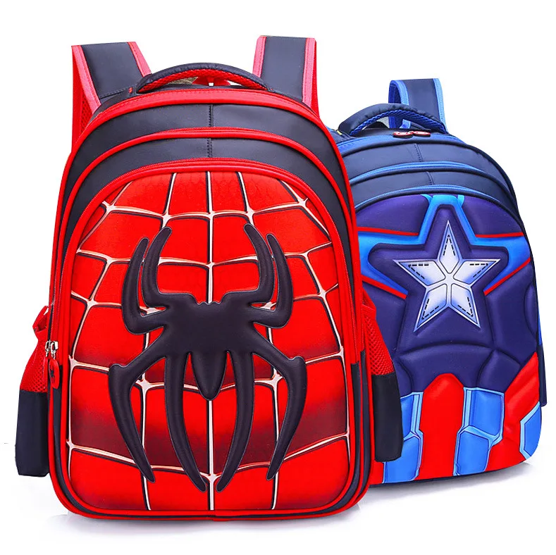 

Spider-Man Stereo Children Backpack Primary School STUDENT'S 1-3-6 Grade Customizable Kindergarten School Bag