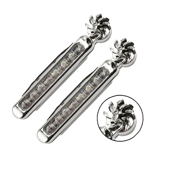 

2 pcs Wind Power Car Daytime Running Light With Sticker Decoration 8 LED Head Auxiliary light DRL Lamp Car Accessories