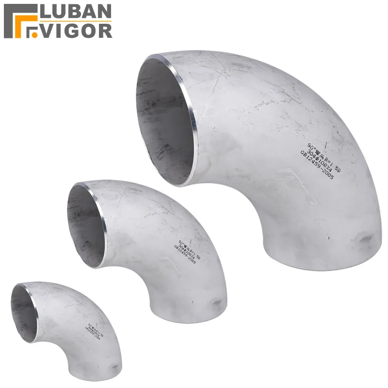 

304 stainless steel pipe elbow bend 90 degree Industrial-grade suppression Pickling stamping elbow Pipe fitti