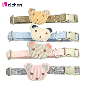 

Zichen Pet Cat Collar Dog Collar Adjustable Bear Nylon Durable Small Dog Cat Necklace For Small Medium Dog Collar 5 Color S M