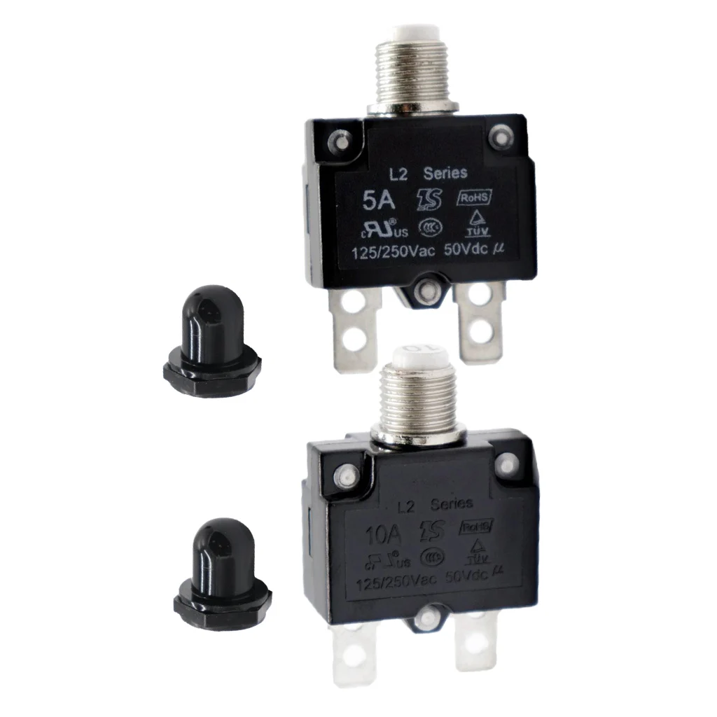 5A/10A Circuit Breaker Overload Protector Switch Fuse Resettable AC 125/250V
