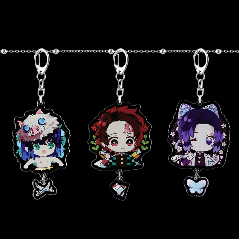 2020 продажа аниме брелок демон Slayer Chibi 1 шт Высокое качество мультфильм цепочки