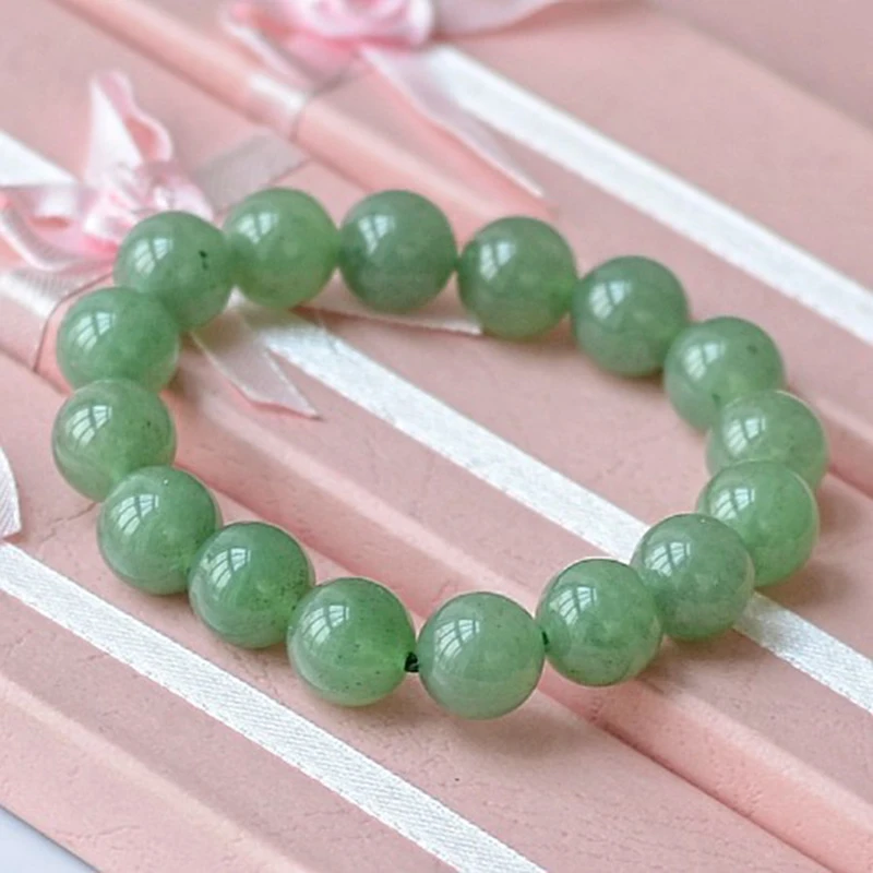 MOROW 100% Natural Green Aventurine Round Bead Stone Bracelet Jewelry Simple Women's Men Bracelets Fashion Classic Accessory New (7)