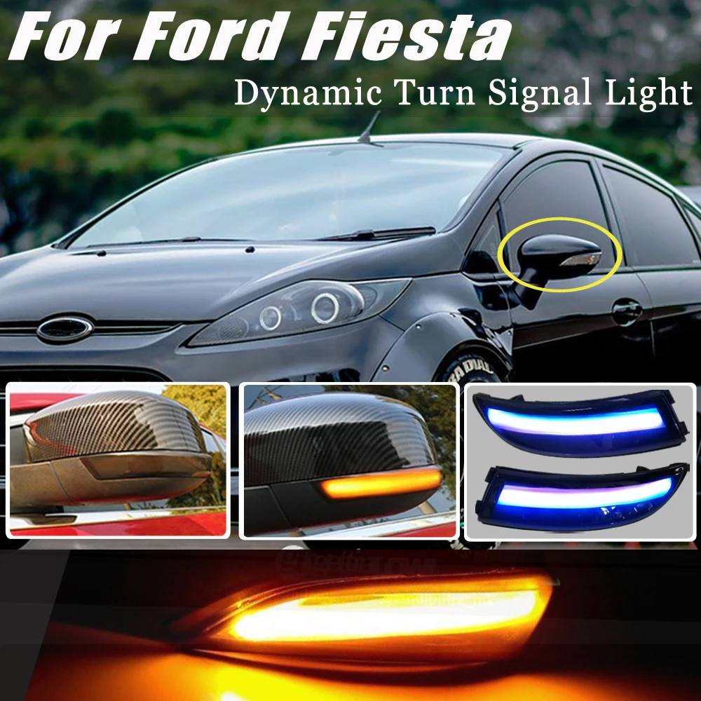 

Car Dynamic Turn Signal Light For Ford Fiesta 2008 - 2017 for B-Max 2008-2017 Side Wing Mirror Flasher Indicator Blinker