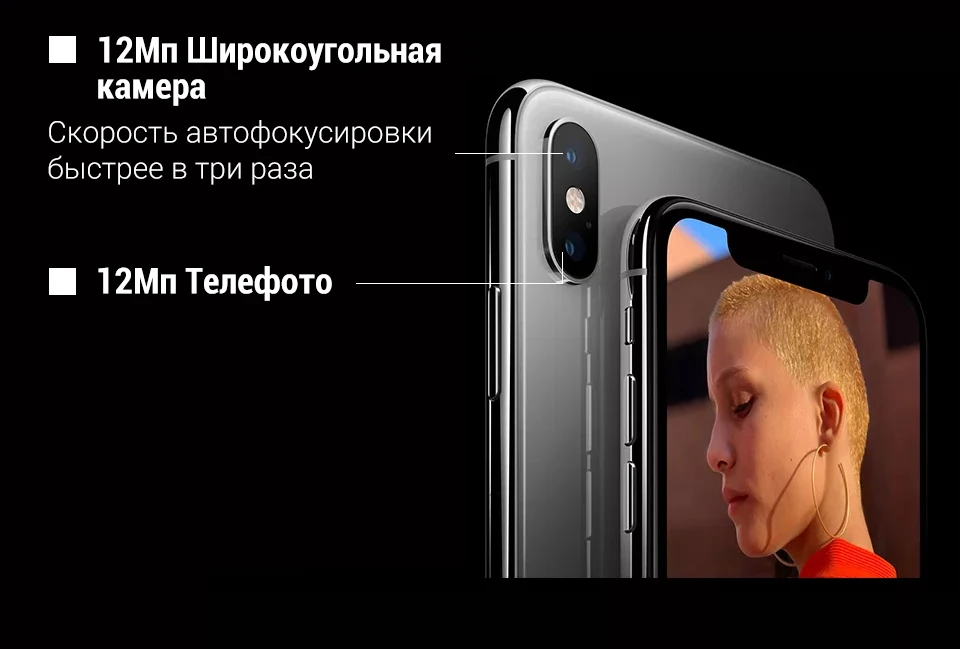 Смартфон Apple iPhone Xs Max 64ГБ Серый космос новинка айфон iOS 12 nano SIM+eSIM экран 6.5дюймов NFC GPS из РФ